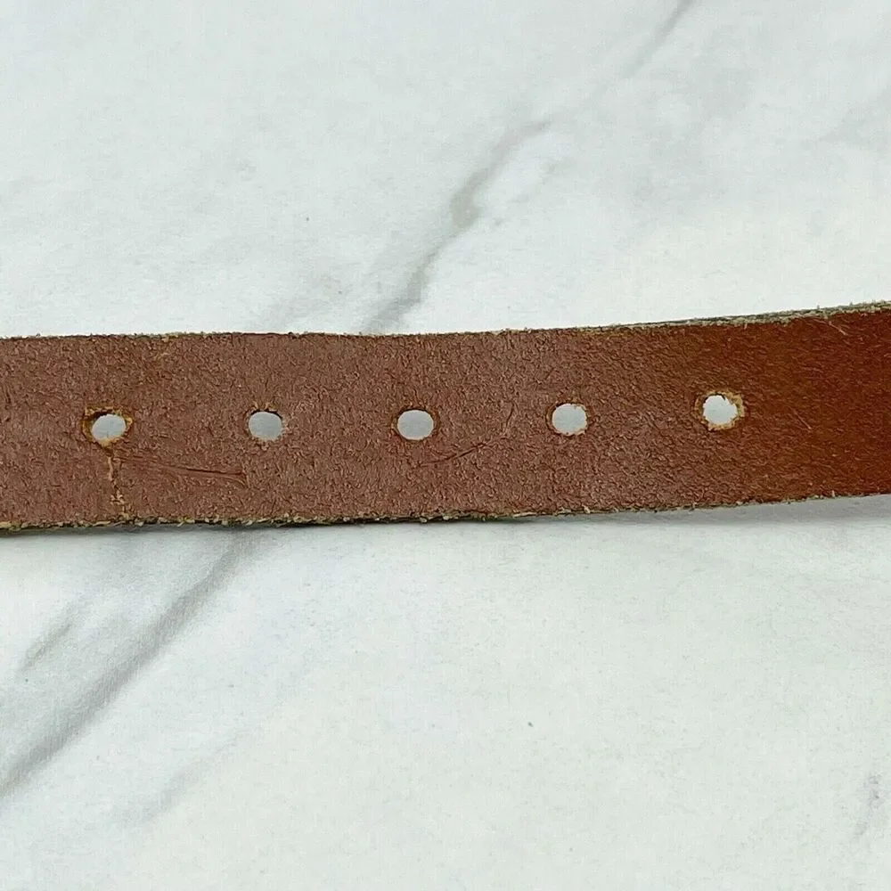LeatherMan Nautical Flag Embroidered Leather Belt Made USA ✨